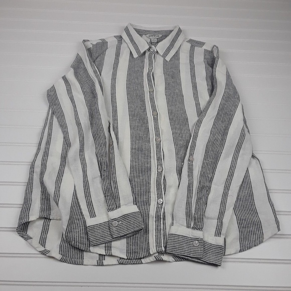 Orvis Ladies Women's Long Sleeve Button Front Linen Blend Top Shirt Size S - Picture 2 of 9